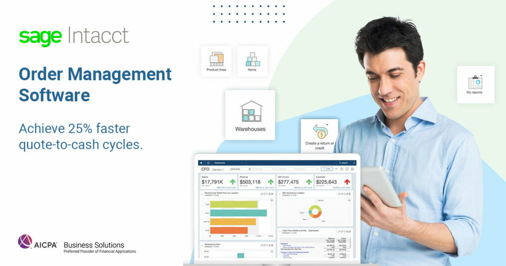 Sage Intacct Order Management Software: Achieve 25% faster quote-to-cash cycles.