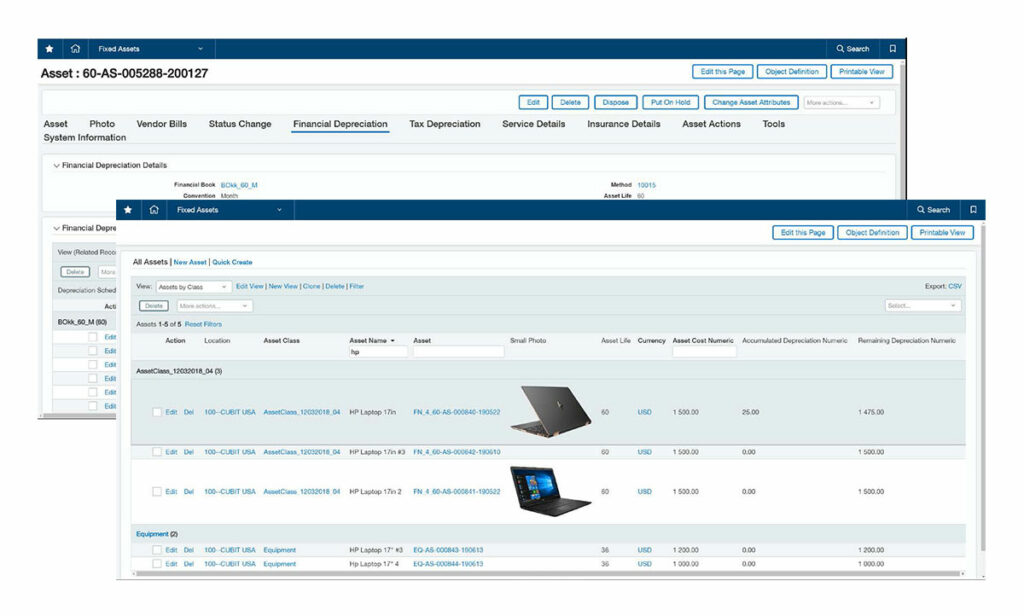 Sage Intacct Fixed Assets: View high-level information from the central asset register and then drill down for the details.