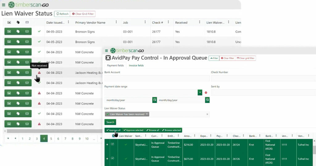 New Functionality in TimberScan: Lien Waiver Management for Sage 300 CRE