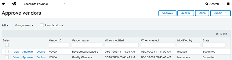 Sage Intacct 2023 R3: Account Payable Vendor Approval.