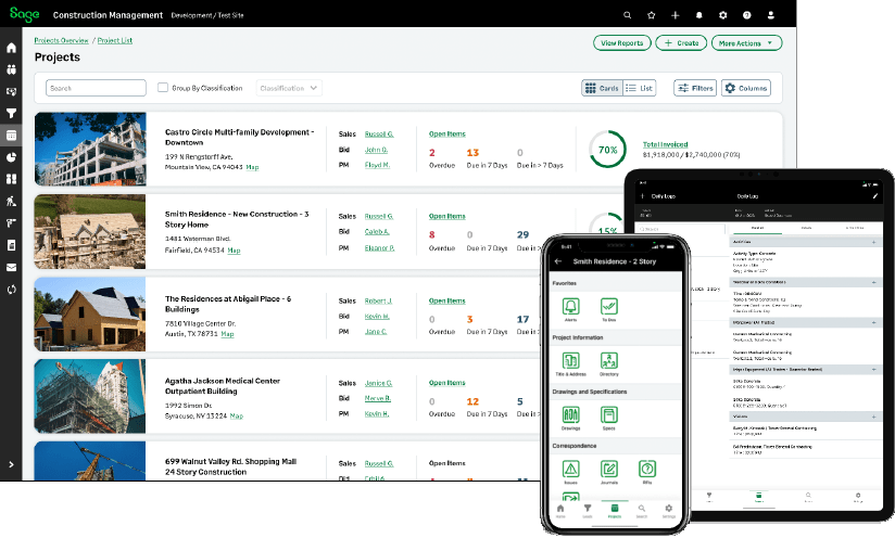 Sage Construction Management streamline your finance and operations data to win more business and execute projects efficiently. 