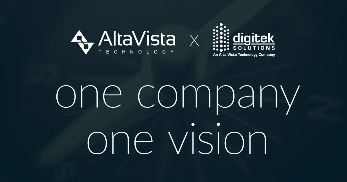 Alta Vista Technology Announces Merger with Digitek Solutions