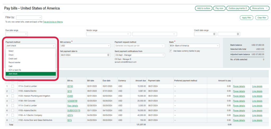 Sage Intacct Construction August 2024 Release: Joint Payment Processing