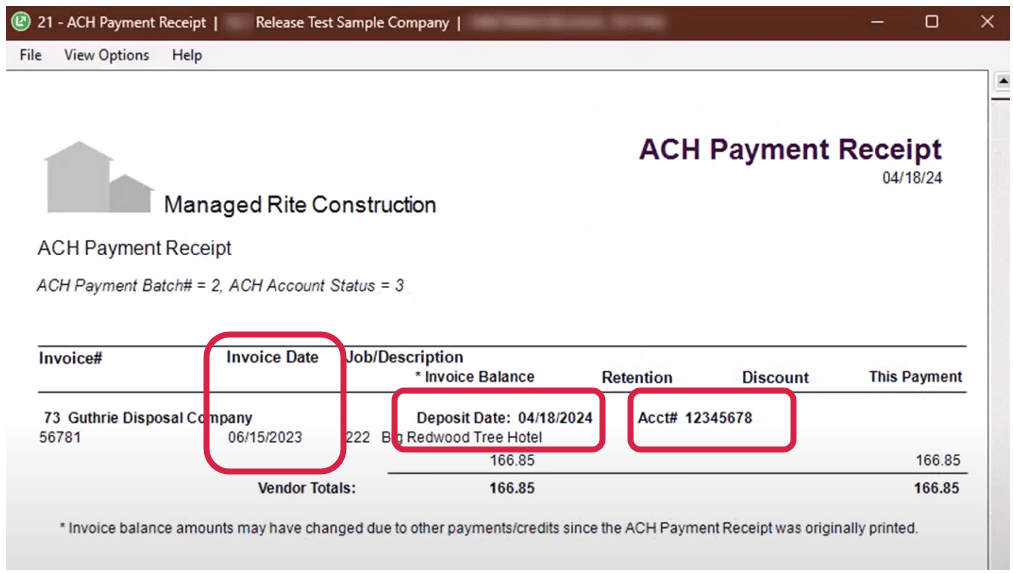 Sage 100 Contractor Version 26.1: Enhanced ACH Processing